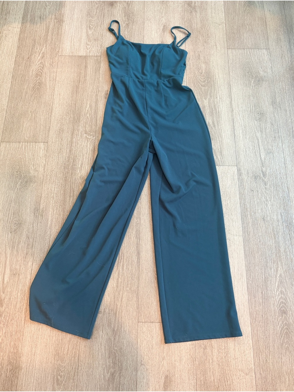 Altar'd State Teal Wide-Leg Strappy Jumpsuit